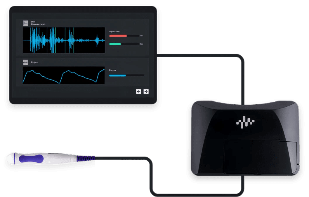 ARTSENS vascular assessment device with ultrasound probe and display unit
