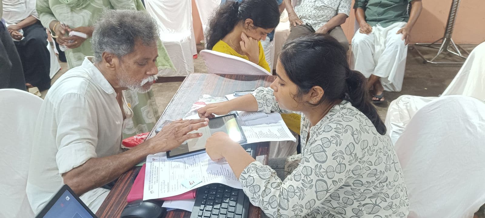 Scene from a VESPA vascular health screening camp